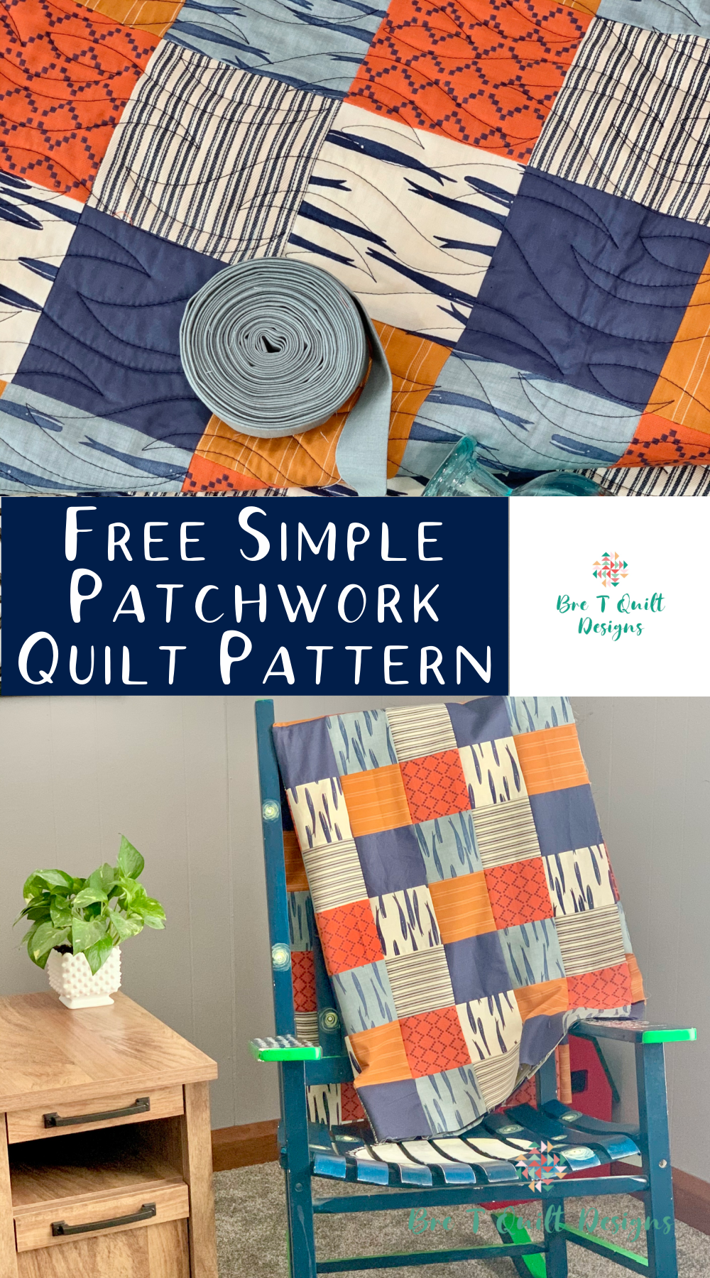 Free Patchwork Quilt Pattern PDF Download Twin Sized Quilt - Bre T