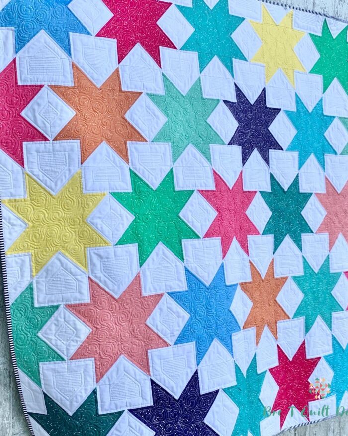Quilt on Barn Offset Star Free Pattern By Then Came June