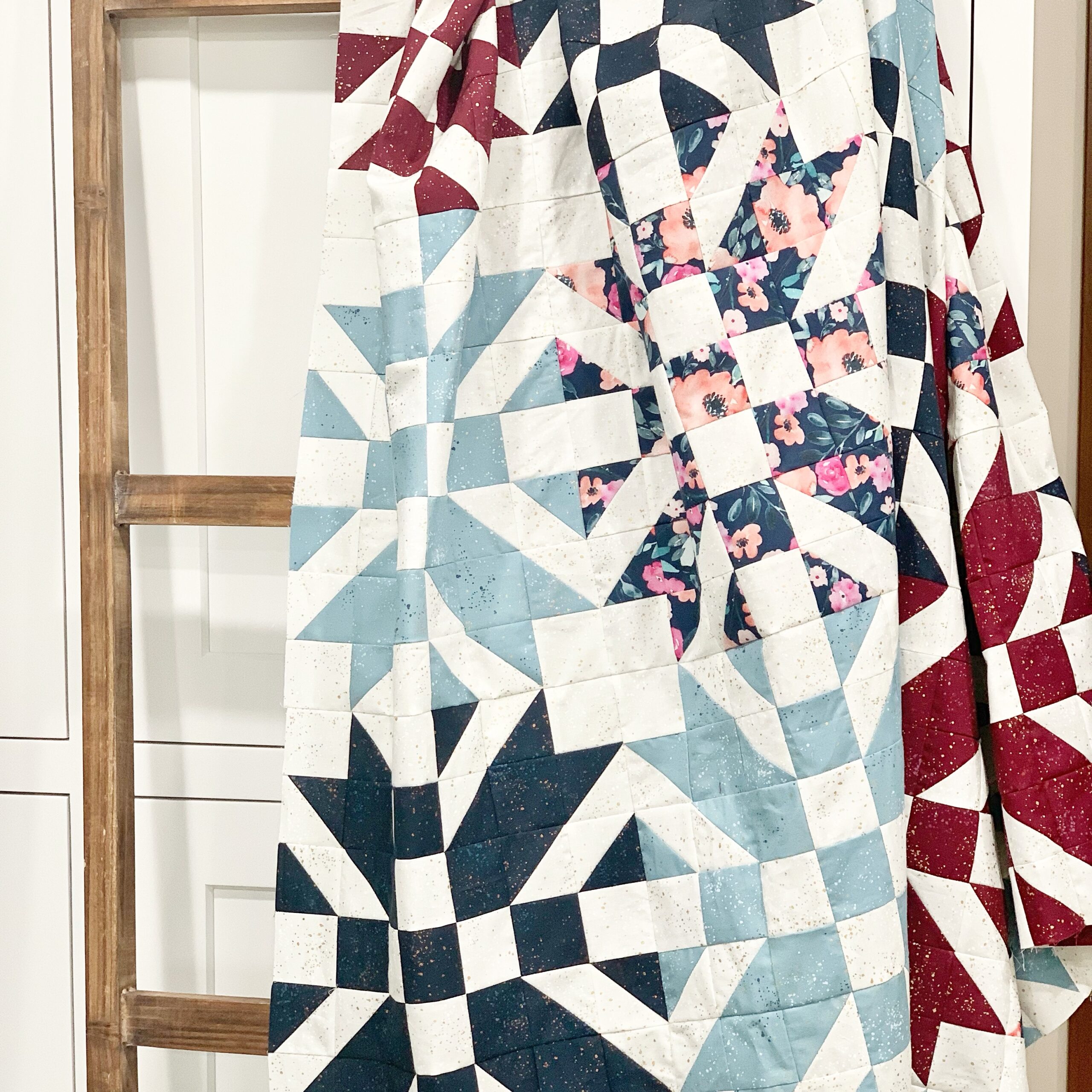 Adelyn Kay Quilt Top On Ladder