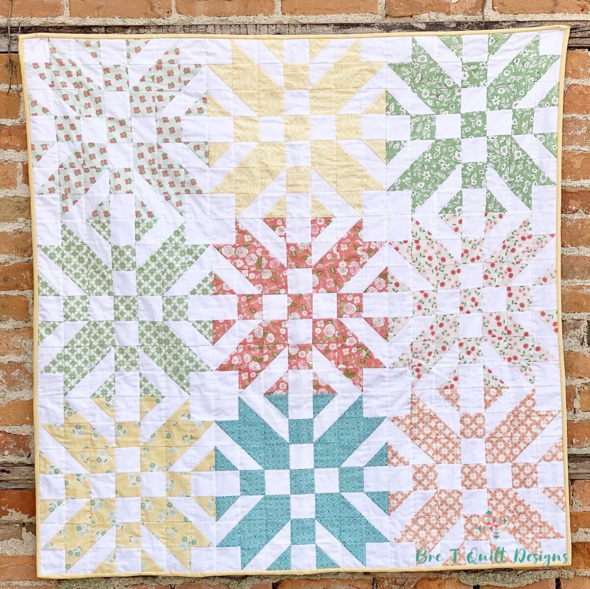Adelyn Kay Quilt Pattern Brick Background Wall