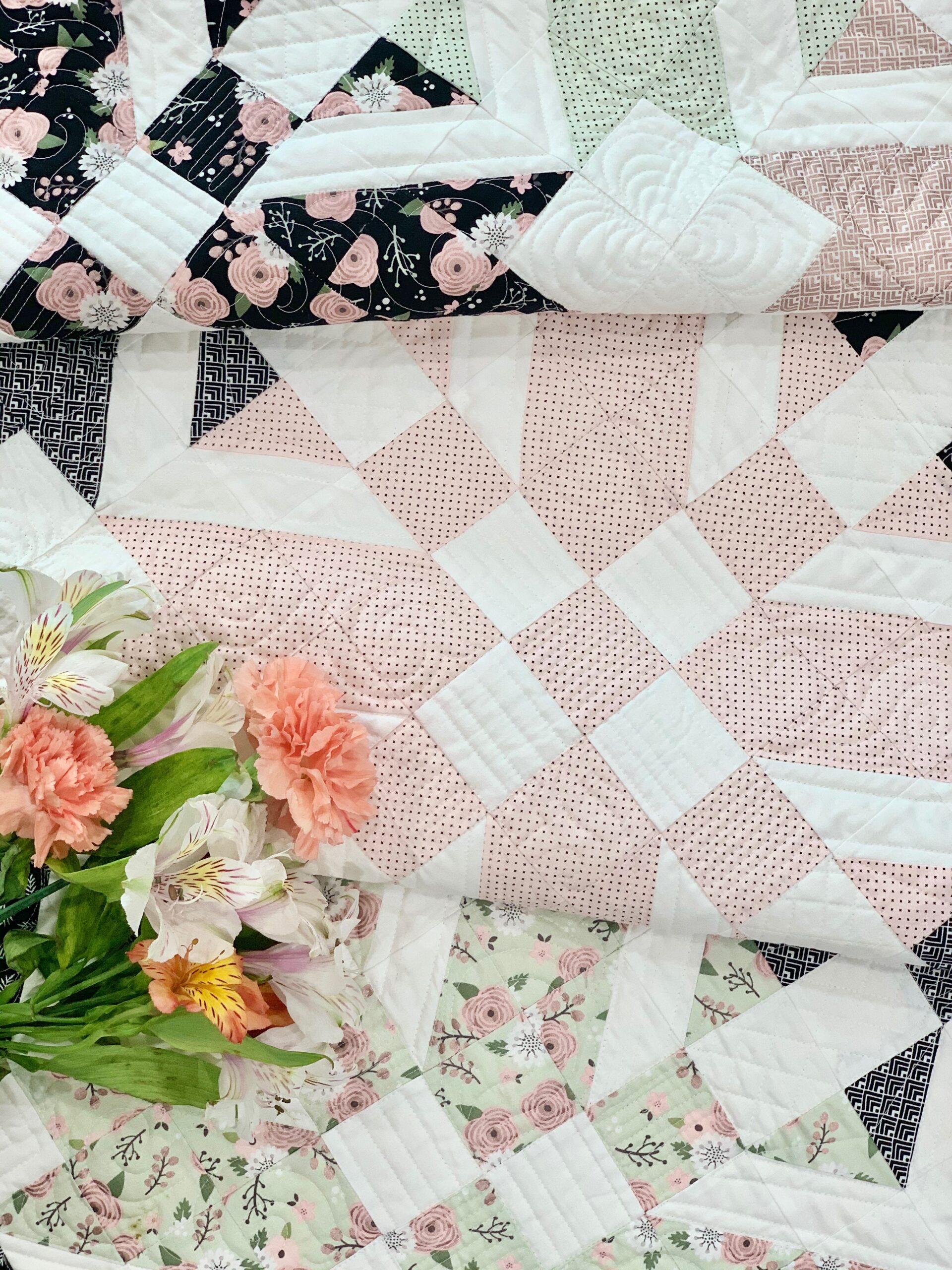Adelyn Kay Quilt Pattern In Modern Farmhouse Fabric Close Up