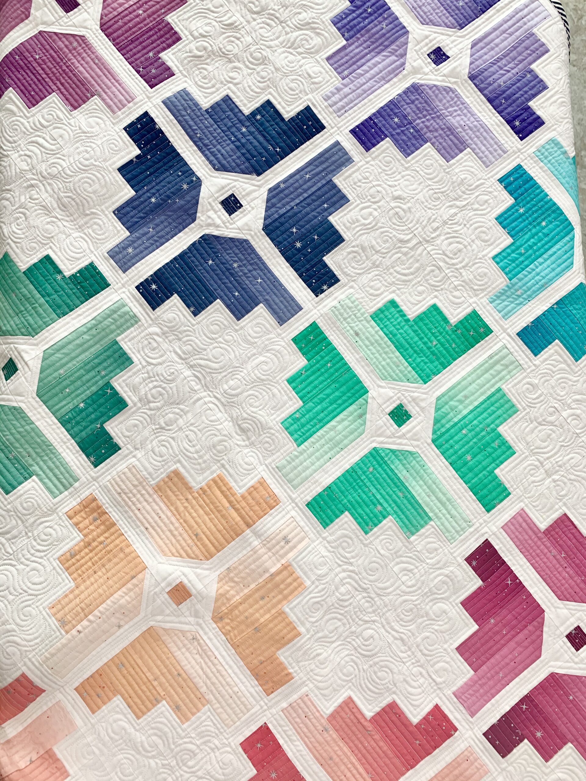 Rough Cut Diamonds Quilt In Ombre Fairy Dust