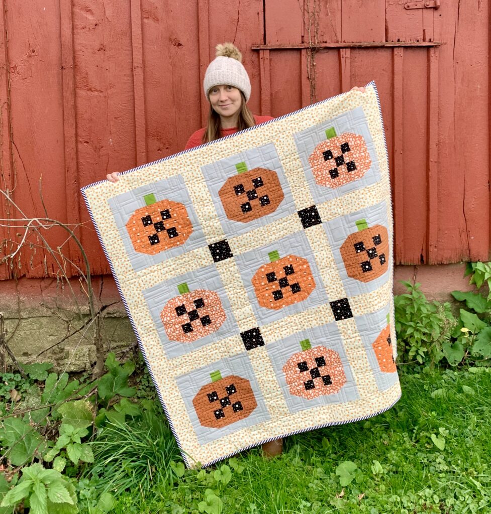 Baby Sized Pumpkin Patched Quilt- Bre T Quilt Designs