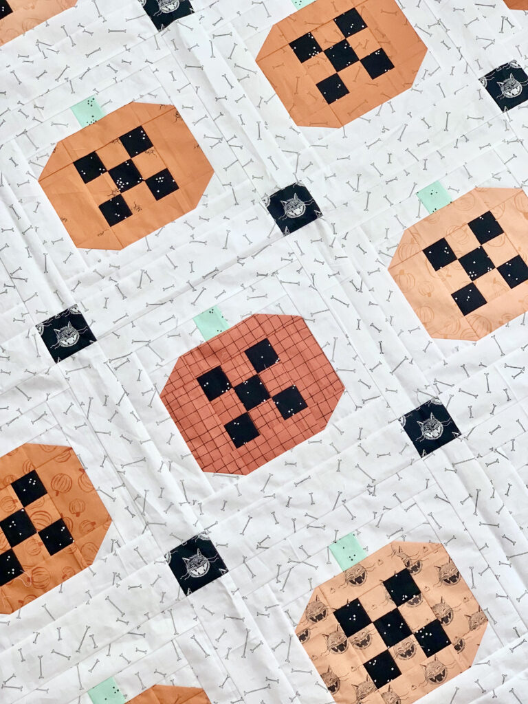 Scaredy Cat Riley Blake Pumpkin Patched Quilt Throw - Bre T Quilt Designs