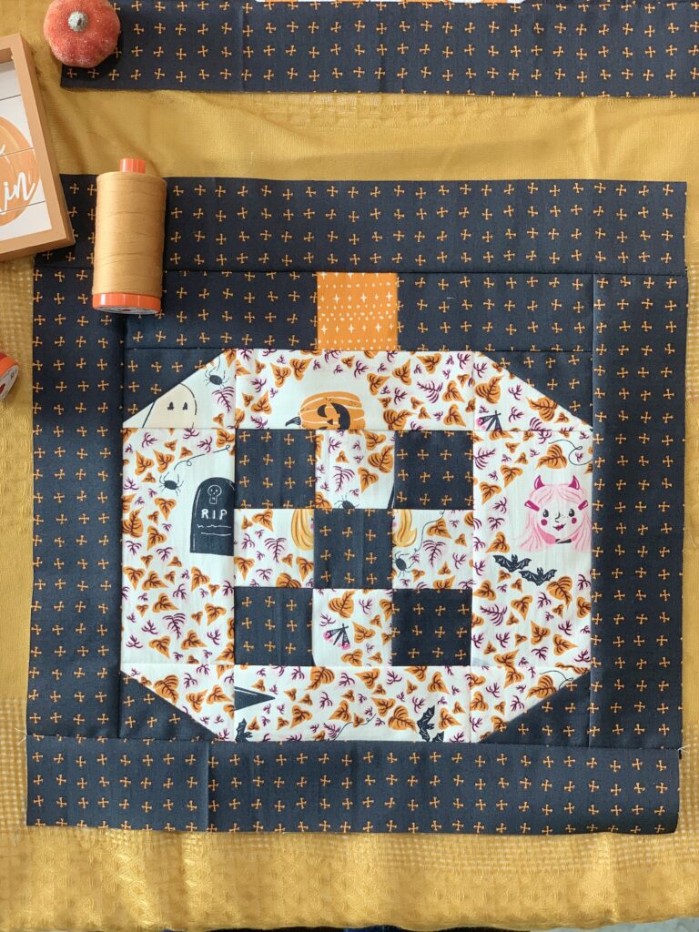 Pumpkin Patched Spooky and sweet Quilt Block