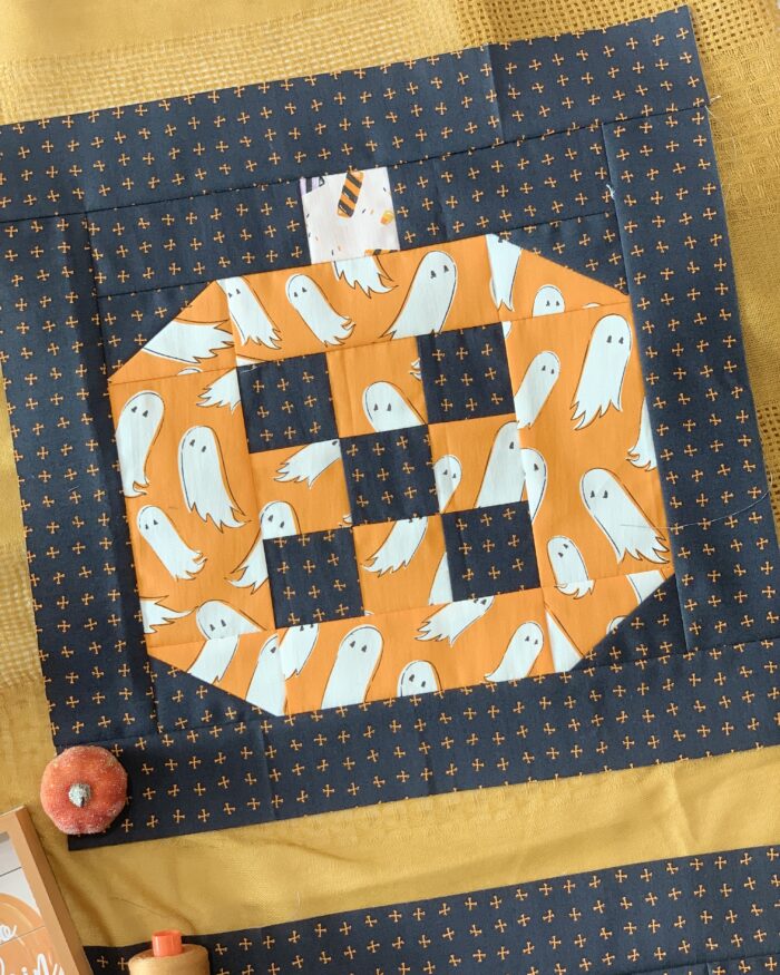 Pumpkin Patched Spooky Ghosts Quilt Block