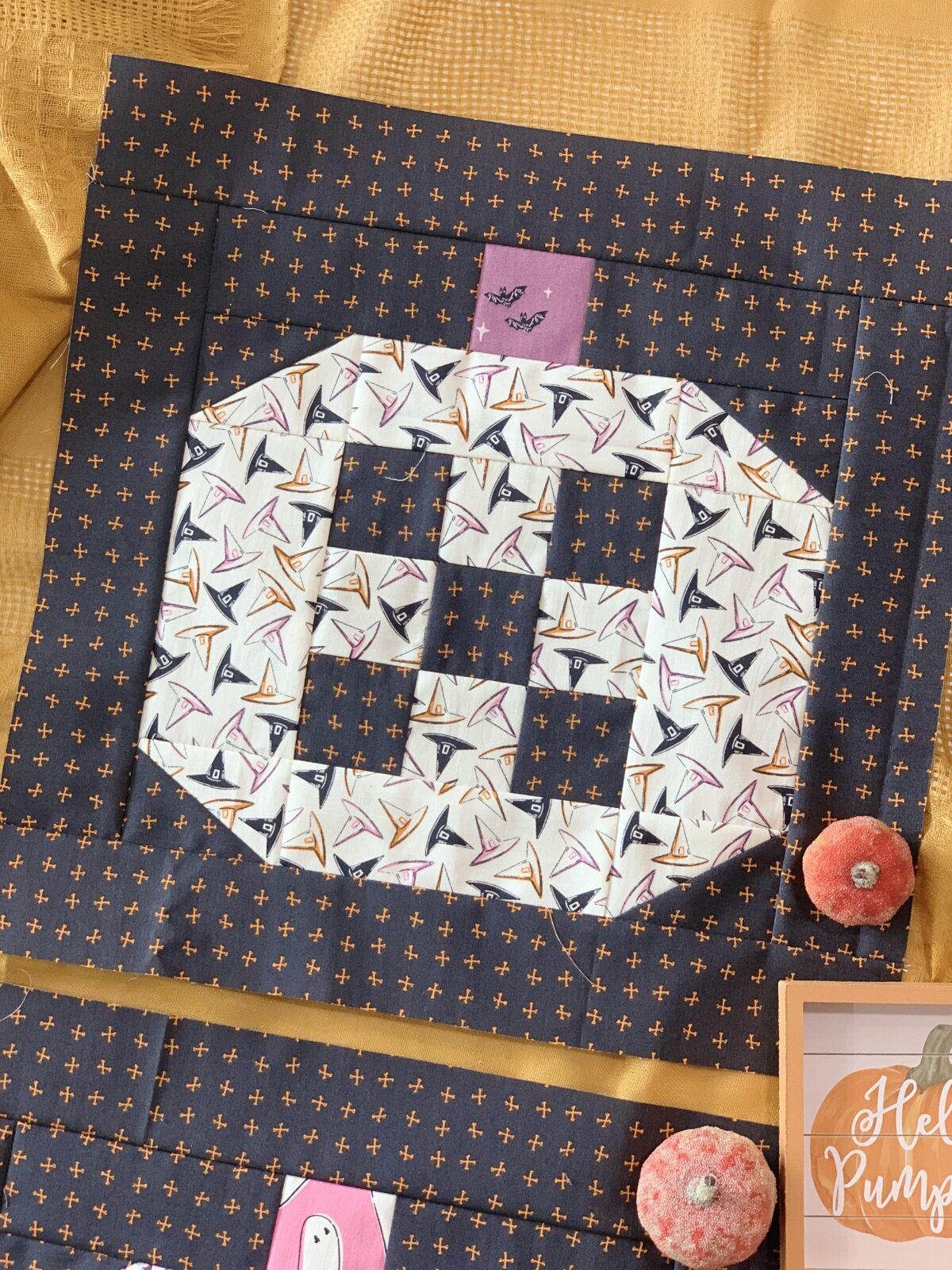 Pumpkin Patched Spooky & Sweeter Quilt Block