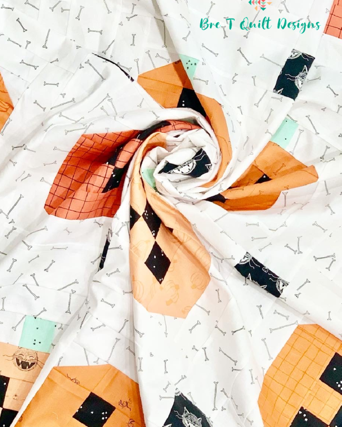 pumpkin quilt top- bre t quilt designs