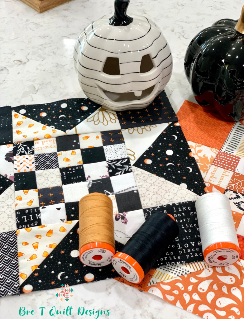 Scrappy Halloween Star Check Quilt Blocks (2)