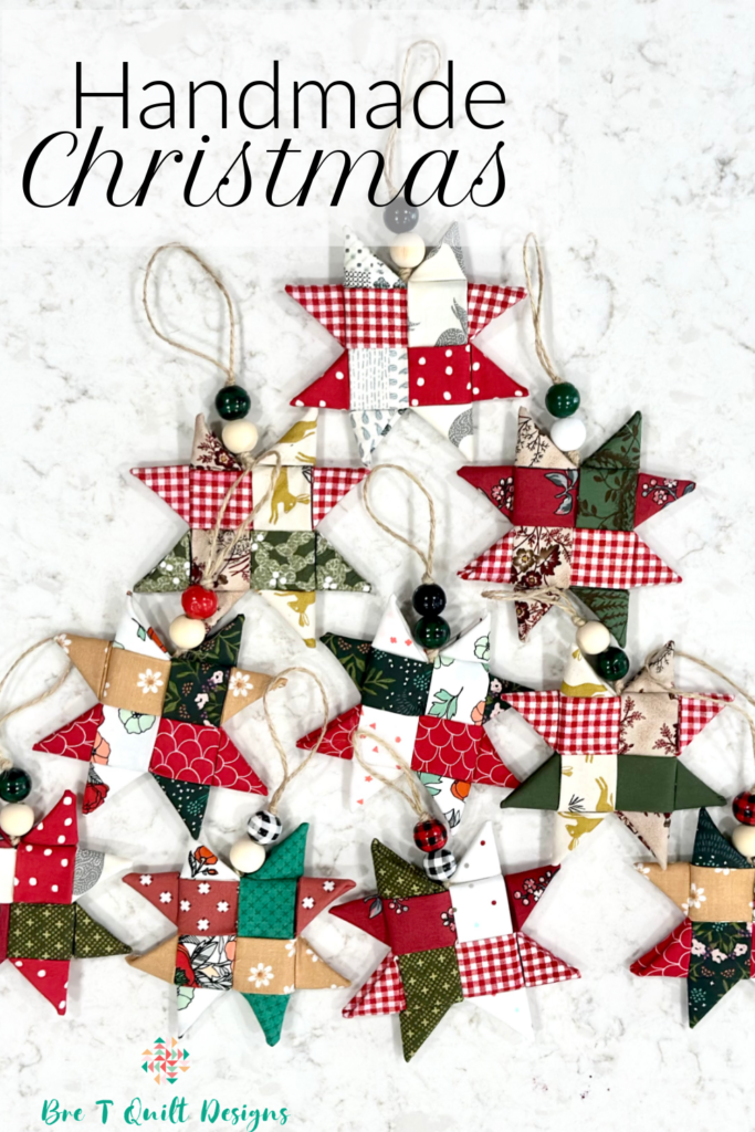 Handmade Christmas Ornaments - Folded Stars - Bre T Quilt Designs
