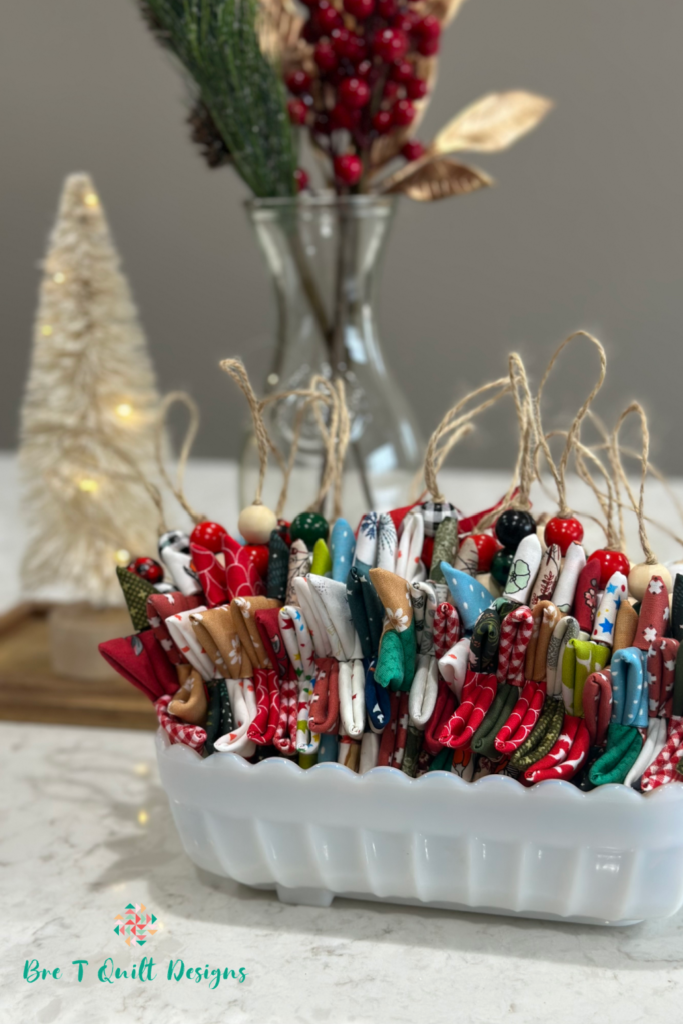 Folded Fabric Star Ornaments- Handmade Christmas Gifts- Bre T Quilt Designs