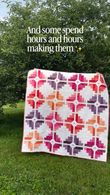 This quilt took so long my wardrobe changed from sweaters to tanks before I finished it 😂

Not because it’s a hard pattern to make but because, life. 🤷‍♀️

Good things take time, and making a quilt your friends and family (or yourself 😉) will actually enjoy is worth every minute spent.

Tell me in the comments—how old is your oldest WIP? Mine is 6 years 🫣

Pattern: Rough Cut Diamonds
Fabric: I Heart Ombré @modafabrics @vchristenson 
Fabric purchased: @kaymariequiltco 

#quilting #quiltfun #quiltpattern #roughcutdiamondsquilt #quiltersgonnaquilt