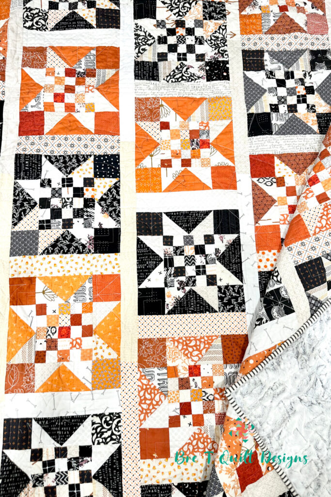 Star Check Quilt Pattern- Halloween Scraps - Bre T Quilt Designs
