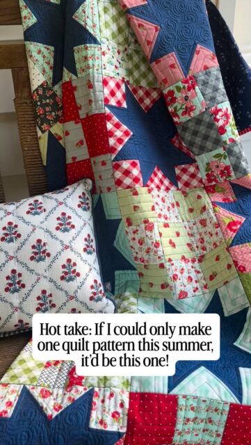 Picnic Quilt!! 100% my favorite summer quilt pattern! 

It’s quick
Fun to chain piece
Great fat quarter stash buster
Eye catching every time! 

Grab the pattern and you can make your own summer picnic quilt! 

#picnicquilt #quiltpattern #summerquilt #quilting #quiltinglife