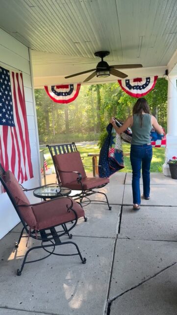 Memorial Day weekend always makes me want to slow down and soak in the simple things. 🇺🇸☀️

I decorated the porch, pulled out my Picnic Quilt, and couldn’t resist taking a little video while the sunlight filtered through the trees. This one is made in Sunday Stroll by Bonnie & Camille and has been one of my favorites for years.

Wishing you a peaceful weekend spent with the people you love and a moment to remember those who made it possible.

Pattern: Picnic Quilt
Fabric: Sunday Stroll 

#MemorialDayWeekend #QuiltMaker #PicnicQuilt #BonnieAndCamille #quiltlife