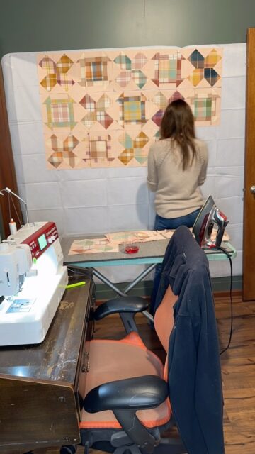 This can be the hardest part for me. 

Sometimes blocks will sit on my design wall for days while I debate the layout. 

A trick that helps me is snapping a photo and looking at it in black and white. It will draw your eye to the contrast in the quilt and show you where you need to adjust. 

So tell me, are there any that you would move before I start adding the sashing? 

Pattern: Bare Roots
Fabric: Fableism wovens

#quiltersgonnaquilt #quiltlayout #quiltpattern #quiltingtipsandtricks #quiltlife