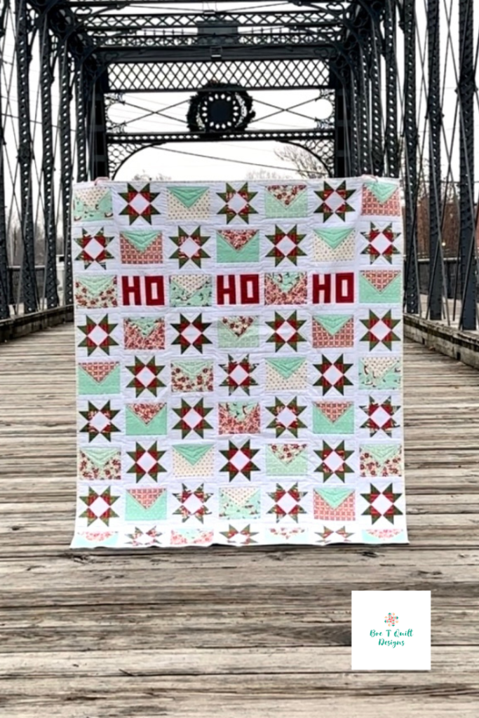 Letters For Santa Christmas quilt pattern made in Merry Little Christmas fabric by Bonnie and Camille