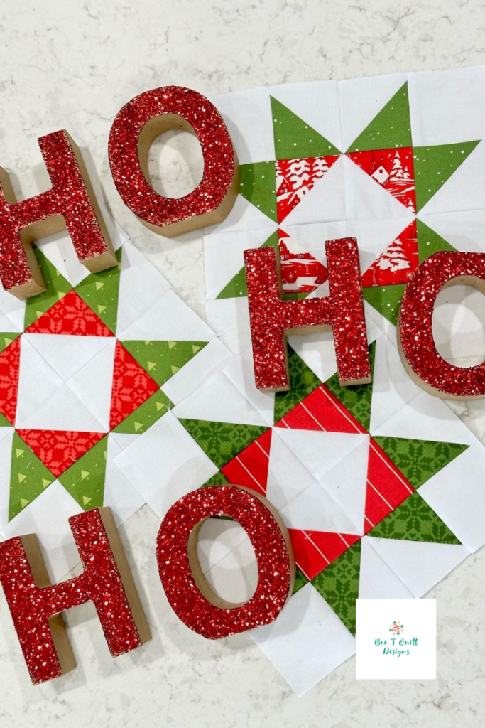 Pieced blocks from the Letters For Santa Christmas quilt pattern
